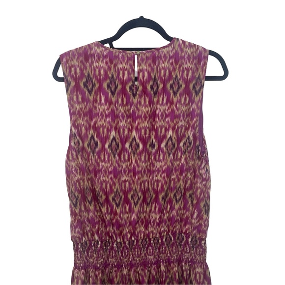 Lauren Ralph Lauren Sleeveless Pink/Tan Aztec Tribal Print Smocked Dress Sz XL - Picture 4 of 11